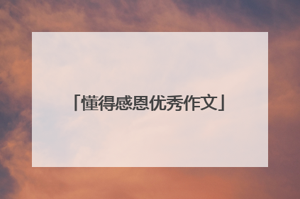 懂得感恩优秀作文