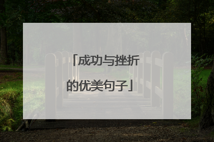 成功与挫折的优美句子