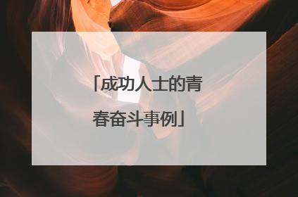 成功人士的青春奋斗事例