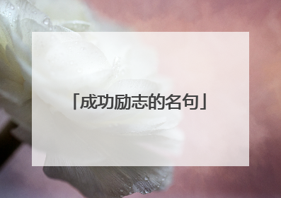 成功励志的名句
