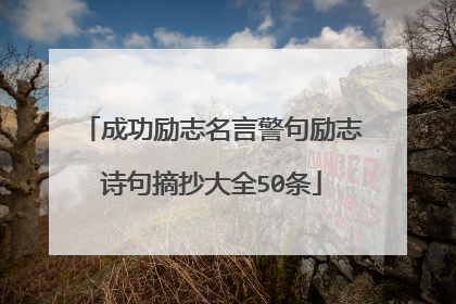 成功励志名言警句励志诗句摘抄大全50条