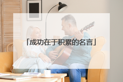 成功在于积累的名言