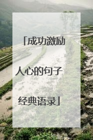 成功激励人心的句子经典语录