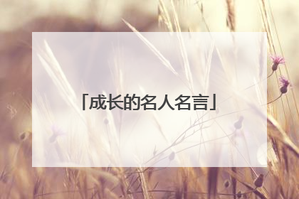 成长的名人名言