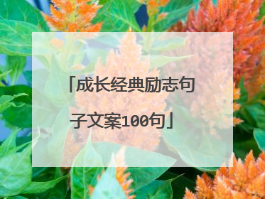 成长经典励志句子文案100句