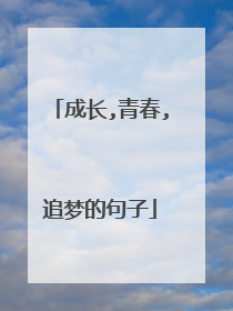 成长,青春,追梦的句子