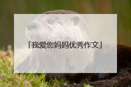 我爱您妈妈优秀作文