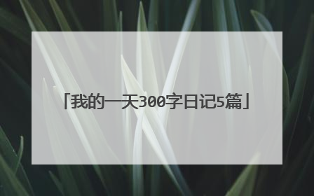 我的一天300字日记5篇