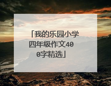我的乐园小学四年级作文400字精选