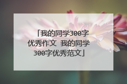 我的同学300字优秀作文 我的同学300字优秀范文