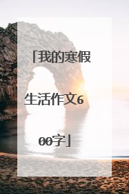 我的寒假生活作文600字