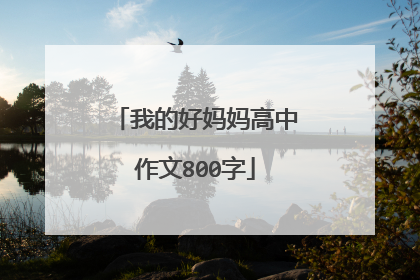 我的好妈妈高中作文800字