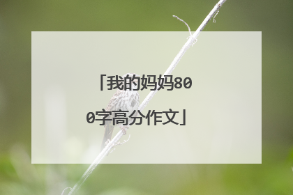 我的妈妈800字高分作文
