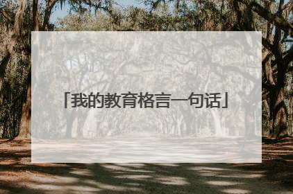 我的教育格言一句话