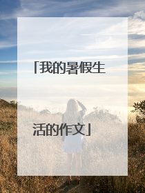 我的暑假生活的作文