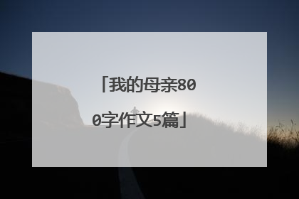 我的母亲800字作文5篇