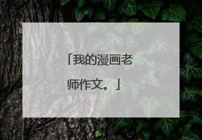 我的漫画老师作文。