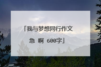 我与梦想同行作文 急 啊 600字