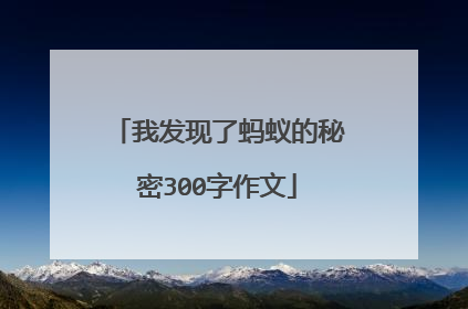 我发现了蚂蚁的秘密300字作文