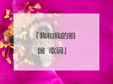 我和我的祖国 歌词
