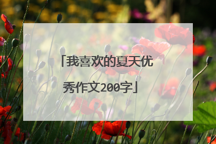 我喜欢的夏天优秀作文200字