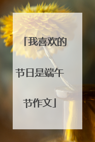 我喜欢的节日是端午节作文