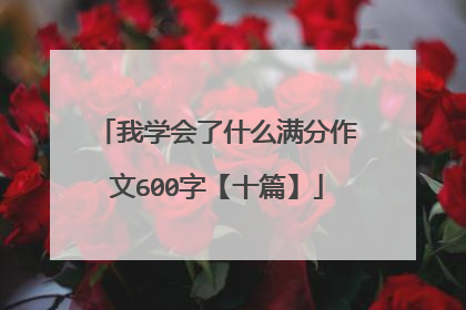我学会了什么满分作文600字【十篇】