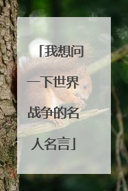 我想问一下世界战争的名人名言