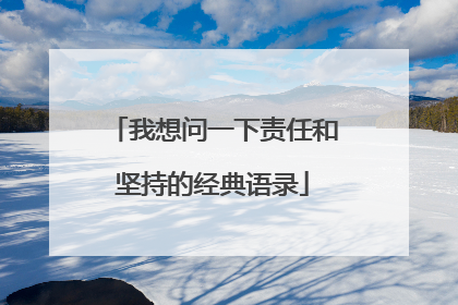 我想问一下责任和坚持的经典语录