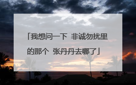 我想问一下 非诚勿扰里的那个 张丹丹去哪了
