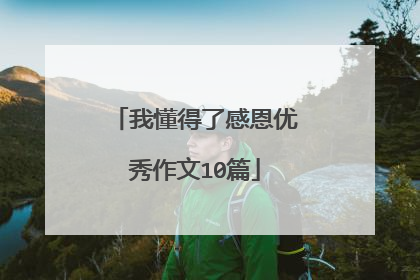 我懂得了感恩优秀作文10篇