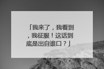 我来了，我看到，我征服！这话到底是出自谁口？