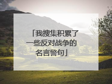 我搜集积累了一些反对战争的名言警句