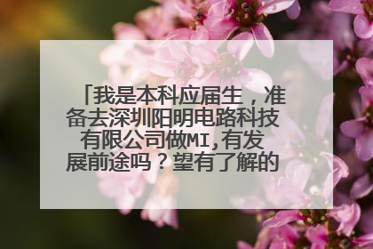 我是本科应届生，准备去深圳阳明电路科技有限公司做MI,有发展前途吗？望有了解的人提点建议，谢谢！