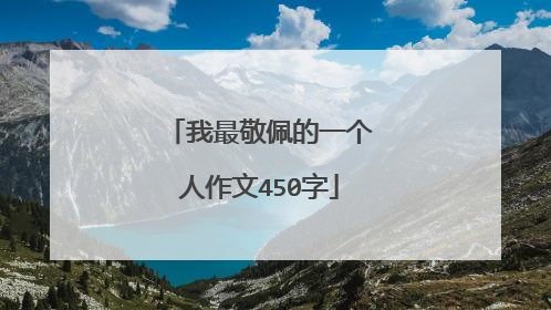 我最敬佩的一个人作文450字