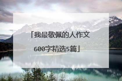我最敬佩的人作文600字精选5篇