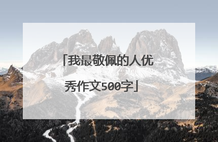 我最敬佩的人优秀作文500字