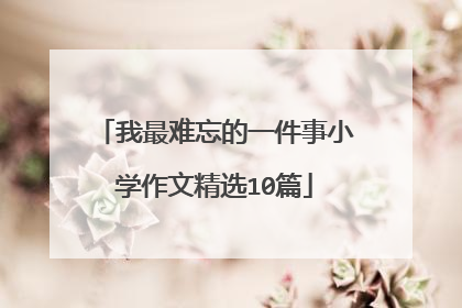 我最难忘的一件事小学作文精选10篇