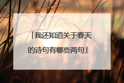 我还知道关于春天的诗句有哪些两句