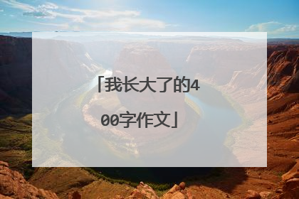 我长大了的400字作文