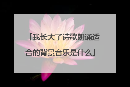 我长大了诗歌朗诵适合的背景音乐是什么