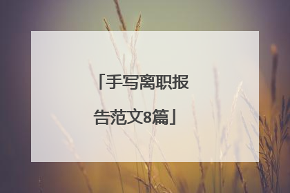 手写离职报告范文8篇