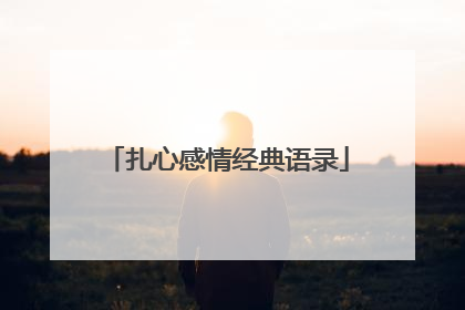 扎心感情经典语录