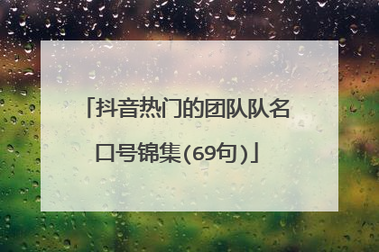 抖音热门的团队队名口号锦集(69句)