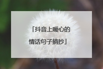 抖音上暖心的情话句子摘抄