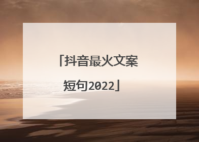 抖音最火文案短句2022