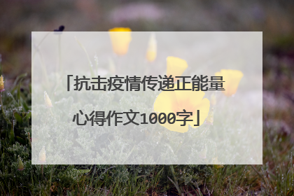 抗击疫情传递正能量心得作文1000字