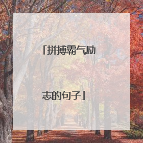 拼搏霸气励志的句子