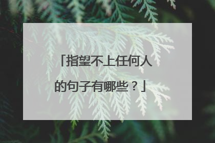 指望不上任何人的句子有哪些?