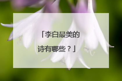 李白最美的诗有哪些？